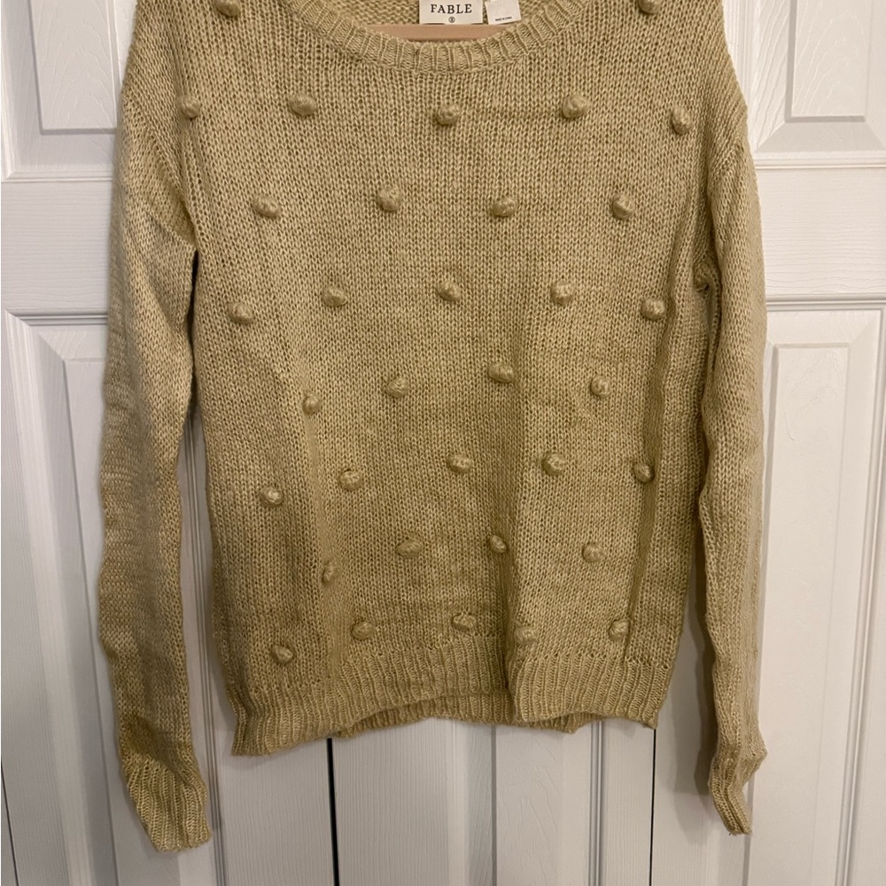 Fable Beige Textured Women's Sweater